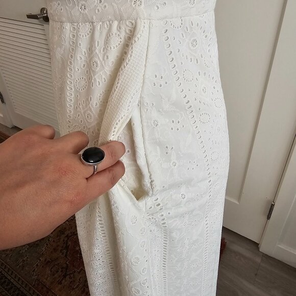 BCBGMAXAZRIA White Eyelet Maxi Dress in size 4 - Picture 2 of 6